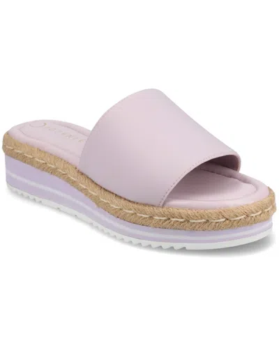 JOURNEE COLLECTION WOMEN'S ROSEY ESPADRILLE PLATFORM WEDGE SANDALS