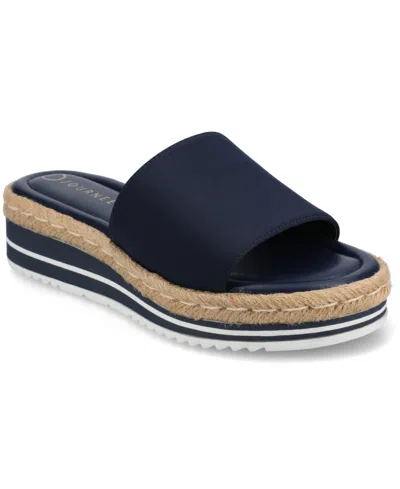 JOURNEE COLLECTION WOMEN'S ROSEY ESPADRILLE PLATFORM WEDGE SANDALS