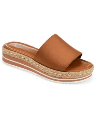 JOURNEE COLLECTION WOMEN'S ROSEY ESPADRILLE PLATFORM WEDGE SANDALS