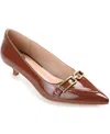Journee Collection Women's Rumi Pointed Toe Kitten Heel Pumps In Brown