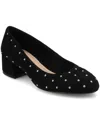 Journee Collection Women's Saarii Round Toe Block Heel Pumps In Black