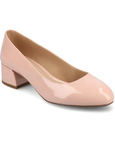 JOURNEE COLLECTION WOMEN'S SAARII ROUND TOE BLOCK HEEL PUMPS