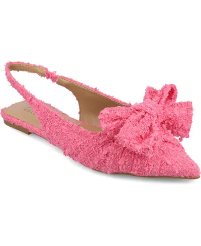 Journee Collection Women's Sabbrina Tru Comfort Foam Sling Back Pointed Toe Flats In Pink