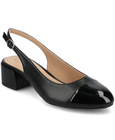 Journee Collection Women's Sammie Block Heel Slingback Pumps In Black