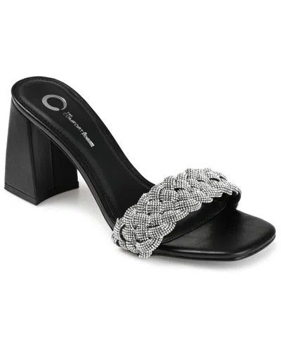 JOURNEE COLLECTION WOMEN'S SASHAA BRAIDED RHINESTONE SANDALS