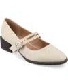 Journee Collection Savvi Womens Round Closed Toe Flat Heel Pumps In Ivory