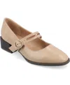 Journee Collection Savvi Womens Round Closed Toe Flat Heel Pumps In Sand