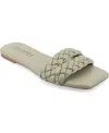 Journee Collection Women's Sawyerr Wide Width Braided Square Toe Sandals In Sage