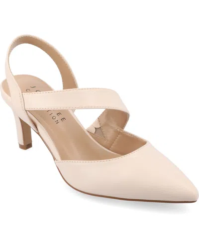 JOURNEE COLLECTION WOMEN'S SCARLETT ASYMMETRICAL POINTED TOE PUMPS