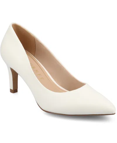 Journee Collection Women's Scylee Pointed Toe Dress Pumps In White
