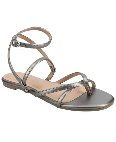 Journee Collection Womens Serissa Flat Sandals In Gray