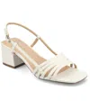 Journee Collection Shayana Block Heel Slingback Sandal In White