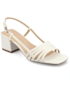 Journee Collection Shayana Block Heel Slingback Sandal In White