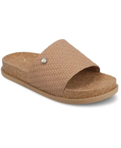 Journee Collection Women's Sheena Single Band Slip-on Wedge Sandals