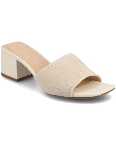 JOURNEE COLLECTION WOMEN'S SHILIN SLIP ON KNIT DRESS SANDALS