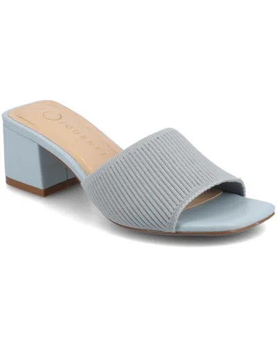 JOURNEE COLLECTION WOMEN'S SHILIN SLIP ON KNIT DRESS SANDALS