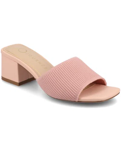 JOURNEE COLLECTION WOMEN'S SHILIN SLIP ON KNIT DRESS SANDALS
