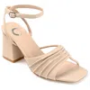 Journee Collection Shillo Pleated Sandal In Grey