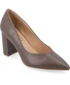 Journee Collection Collection Women's Narrow Width Supernatural Tru Comfort Foam Simonne Pumps Cool Shades In Truffle