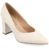 Journee Collection Simonne Pointed Toe Pump In Porcelain