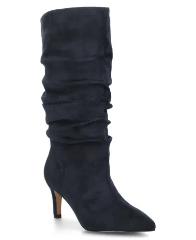 Journee Collection Women's Sonnet Pointed Toe Slouchy Dress Boots In Blue
