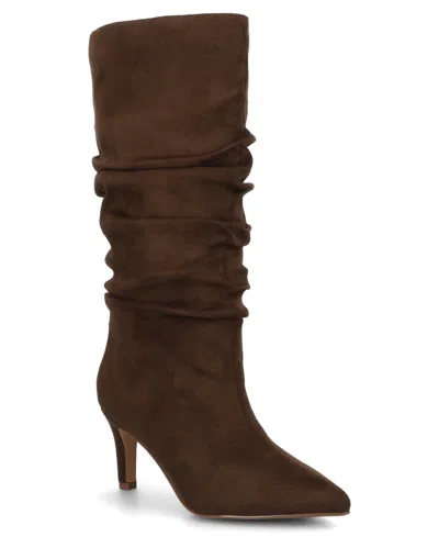 Journee Collection Women's Sonnet Pointed Toe Slouchy Dress Boots In Brown