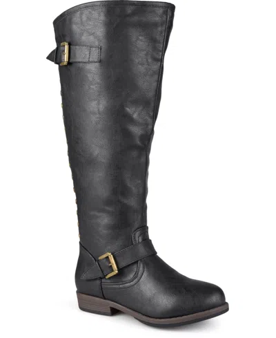 JOURNEE COLLECTION WOMEN'S SPOKANE EXTRA WIDE CALF KNEE HIGH RIDING BOOTS