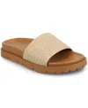 Journee Collection Starr Woven Platform Slide Sandal In Natural