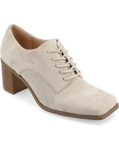 Journee Collection Women's Sylvan Square Toe Loafers In Stone