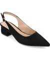 Journee Collection Sylvia Womens Pointed Closed Toe Block Heel Pumps In Black