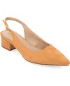 Journee Collection Women's Sylvia Block Heel Slingback Pumps In Tan