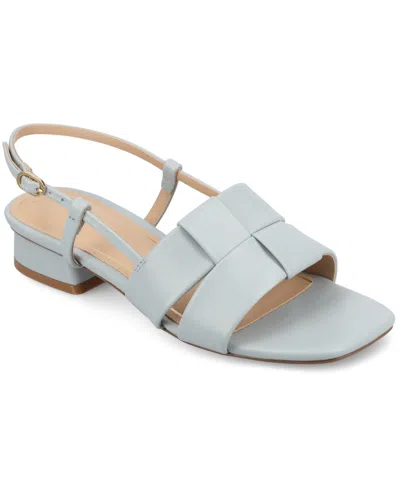 JOURNEE COLLECTION WOMEN'S TABATHA BLOCK HEEL SLINGBACK FLAT SANDALS