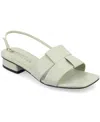 Journee Collection Women's Tabatha Block Heel Slingback Flat Sandals In Sage