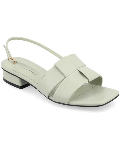 JOURNEE COLLECTION WOMEN'S TABATHA BLOCK HEEL SLINGBACK FLAT SANDALS