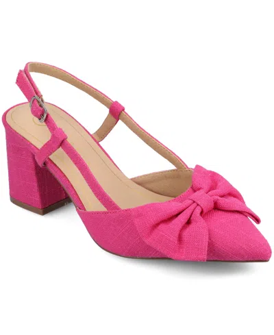 Journee Collection Women's Tailynn Block Heel Pumps In Hot Pink