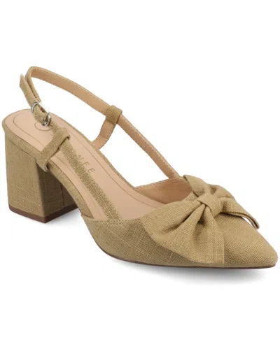 Journee Collection Women's Tailynn Block Heel Pumps In Wheat