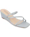 Journee Collection Collection Women's Takarah Wedge Sandals In Blue