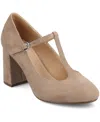 Journee Collection Women's Talani T-strap Almond Toe Dress Pumps