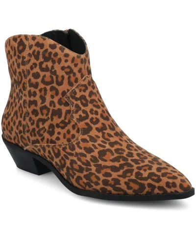 JOURNEE COLLECTION WOMEN'S TALIAH CUBAN HEEL COMFORT ANKLE BOOTIES