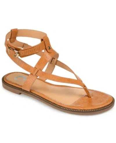 JOURNEE COLLECTION WOMEN'S TANGIE ANKLE STRAP FLAT SANDALS