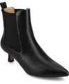 Shop Journee Collection Women's Tenlee Pointed Toe Kitten Heel Dress Booties In Black Pu