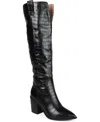 Journee Collection Women's Therese Wide Width Wide Calf Block Heel Knee High Dress Boots In Black