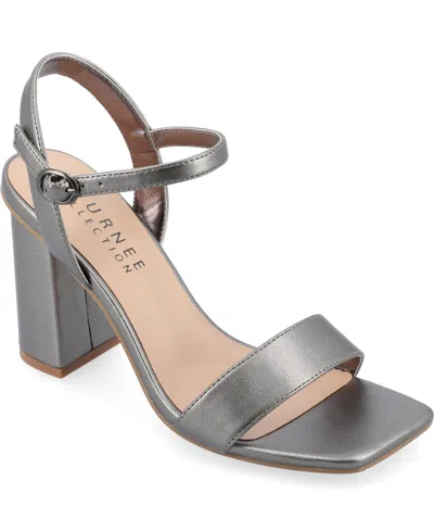 JOURNEE COLLECTION WOMEN'S TIVONA SQUARE TOE BLOCK HEEL DRESS SANDALS