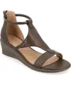 Journee Collection Collection Women's Wide Width Trayle Sandal Wedge In Olive