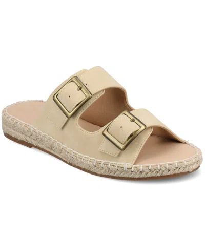Journee Collection Women's Tresah Double Strap Espadrille Sandals In Beige
