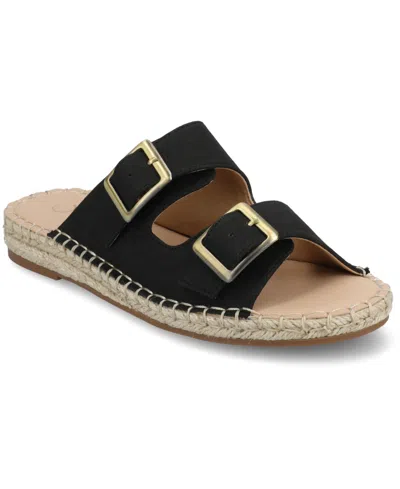 Journee Collection Women's Tresah Double Strap Espadrille Sandals In Black