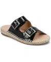 Journee Collection Women's Tresah Double Strap Espadrille Sandals In Black Patent