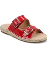 Journee Collection Women's Tresah Double Strap Espadrille Sandals In Red Patent