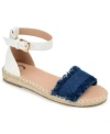 Journee Collection Tristeen Womens Flats Ankle Strap Espadrilles In Denim
