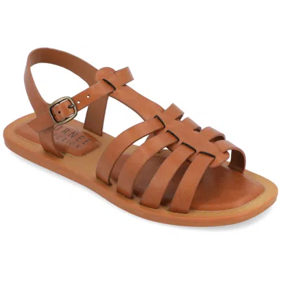 Journee Collection Collection Women's Tru Comfort Foam Benicia Sandals In Brown